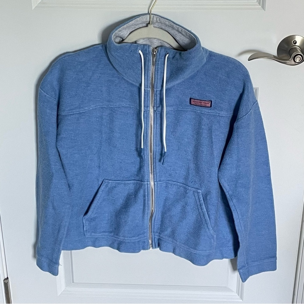 Vineyard Vines Blue Cotton Terry Full Zip Shep Sweatshirt Jacket - 35916